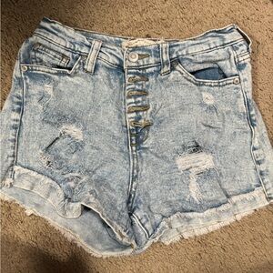 Altar'd State Light Blue Distressed Jean Shorts